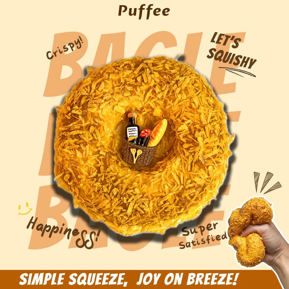 Taba Squishy Bagel Taba Bread Strawberry Crunch Crispy - The Squishy Bake Shop