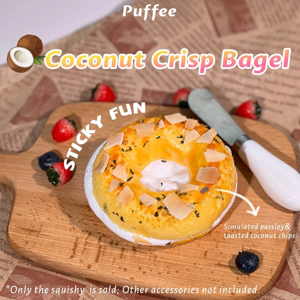 Taba Squishy Bagel Taba Bread Strawberry Crunch Crispy - The Squishy Bake Shop
