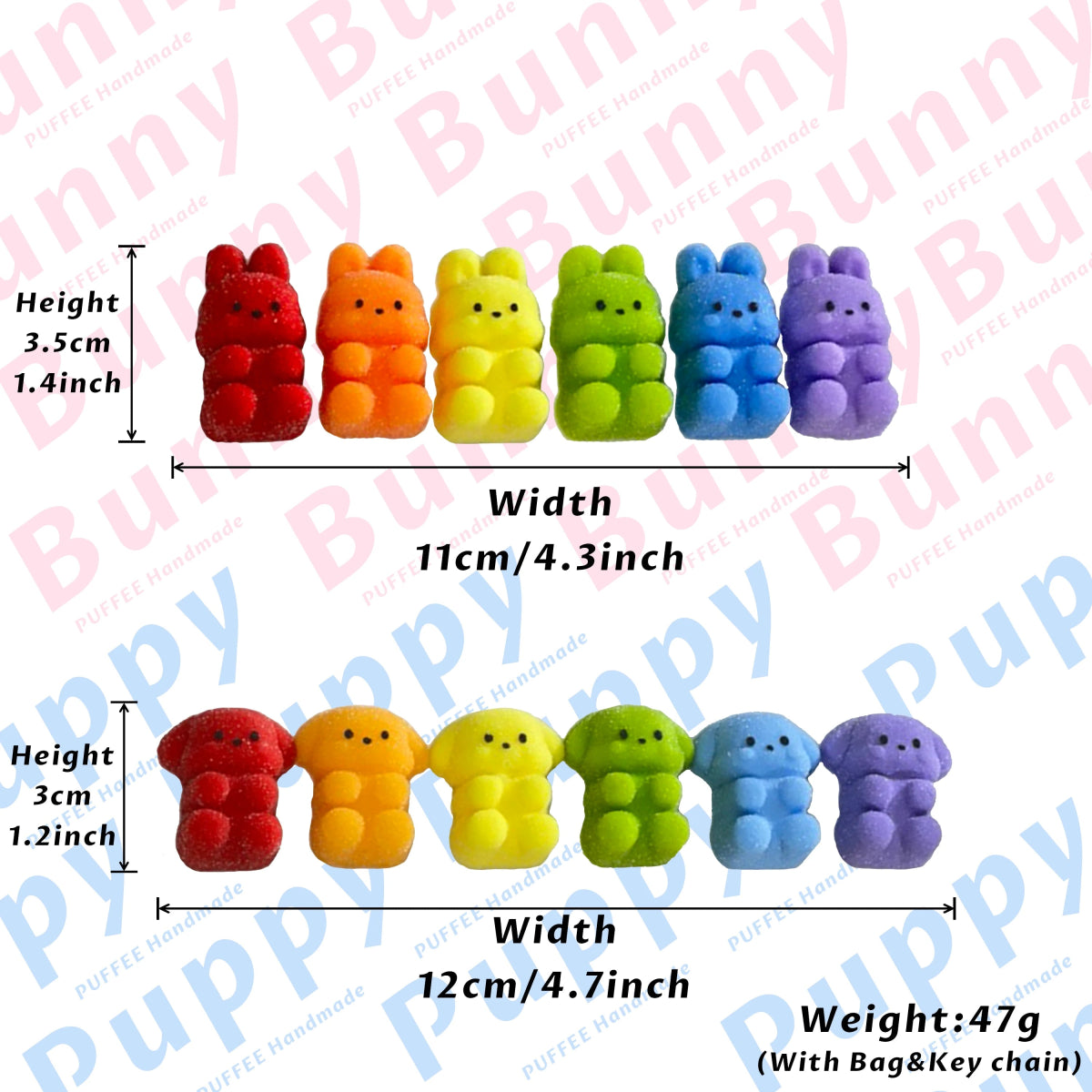 Taba Squishy Rainbow Bunny Puppy Taba - The Squishy Bake Shop